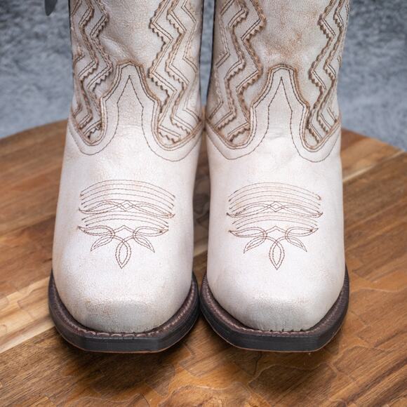 Laredo Women’s Audrey Bone Leather Festival Snip Toe Western Boots, Size 6 M - Picture 2 of 6